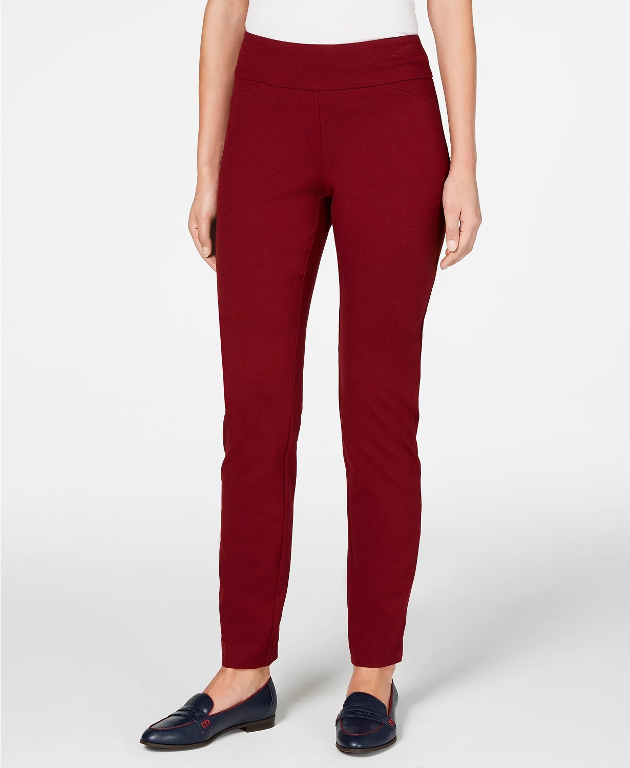 Calça Ponte Feminina Cambridge Pull On Charter Club Vinho Tamanho 8