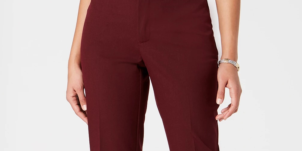 Calça feminina justa no tornozelo Charter Club, tamanho 6, vinho