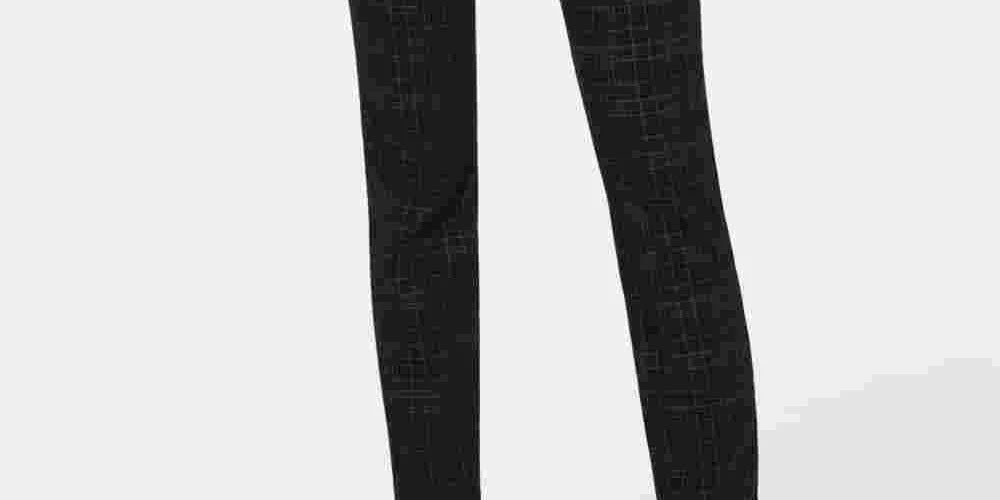 Calça jeans skinny estampada feminina Style &amp; Co Curvy-Fit, preta, tamanho 6