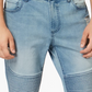 Calça jeans masculina American Rag Slim Fit Stretch Destroyed Moto Azul Tamanho 38X32