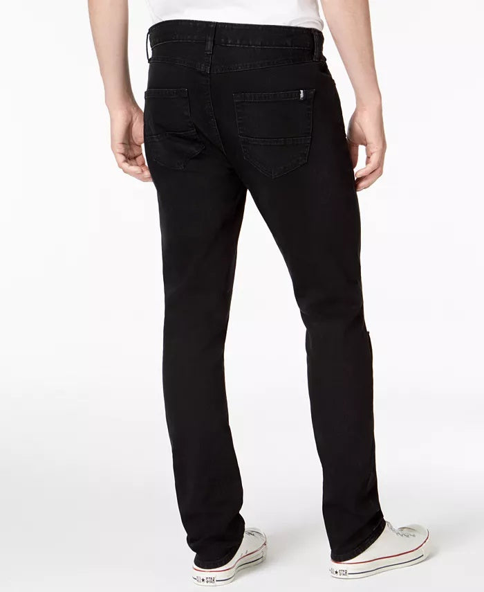 Calça jeans masculina American Rag Slim Fit Stretch Destroyed, tamanho 30x32, carvão, tamanho 30x32
