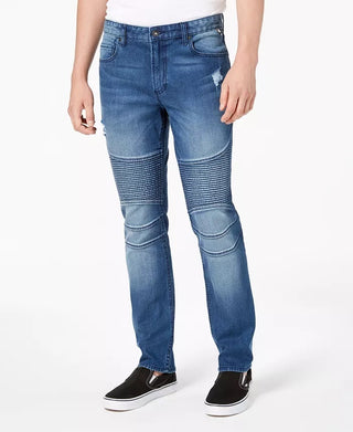 American Rag Men's Slim Fit Moto Jeans Blue Size 32X34