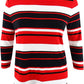 Charter Club Feminino Pima Algodão Botão Ombro Listrado Top Vermelho Multi Tamanho Pequeno