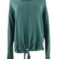 Suéter feminino com amarração frontal, estilo &amp; co, verde, tamanho médio