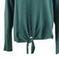 Suéter feminino com amarração frontal, estilo &amp; co, verde, tamanho médio