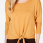 Suéter feminino com amarração frontal, estilo &amp; co, laranja, tamanho grande