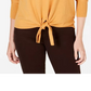 Suéter feminino com amarração frontal, estilo &amp; co, laranja, tamanho grande