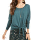 Suéter feminino estilo &amp; co com amarração frontal, tamanho pequeno, verde, médio