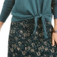Suéter feminino estilo &amp; co com amarração frontal, tamanho pequeno, verde, médio