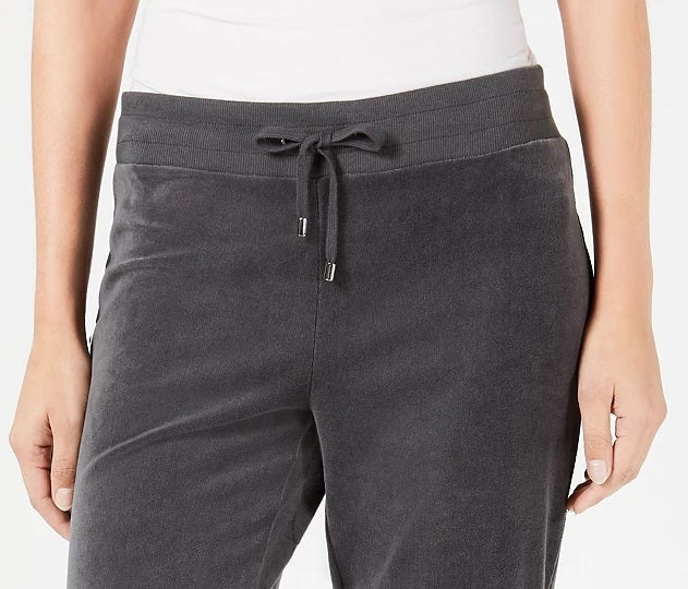 Calça feminina Charter Club de veludo cinza tamanho XX-G