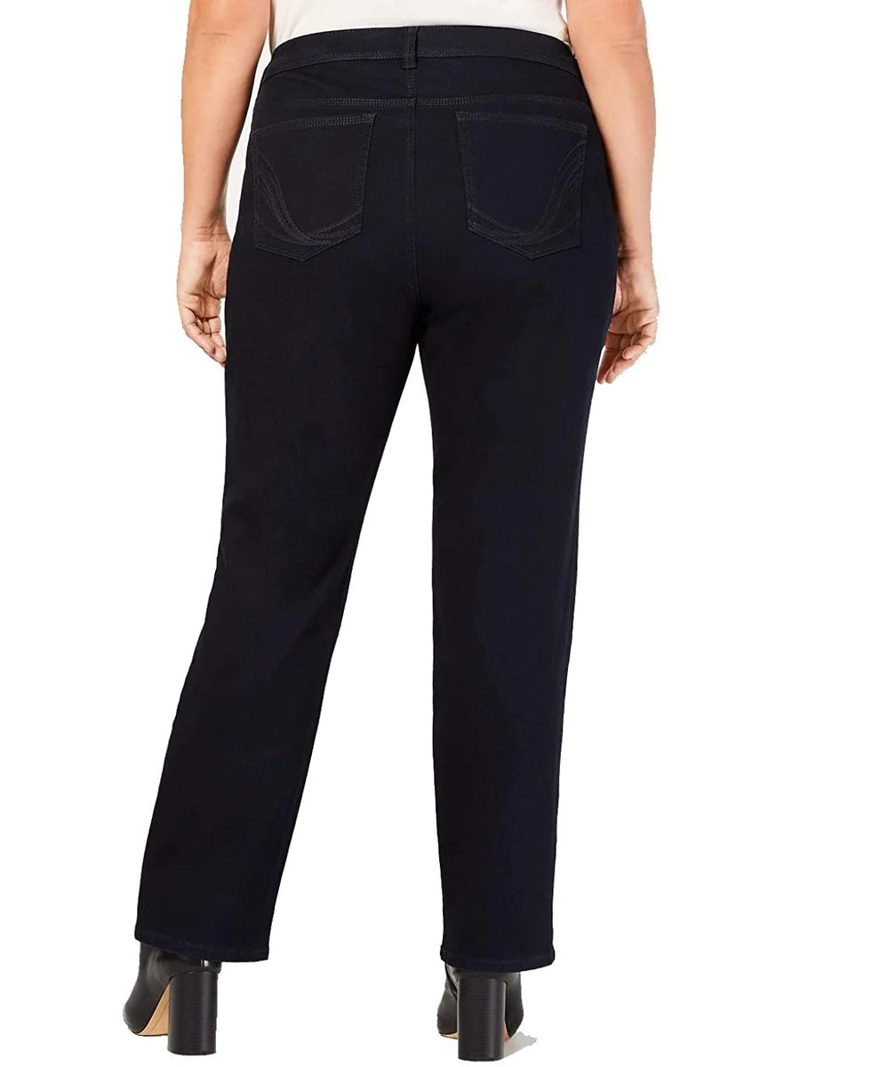 Calça jeans feminina estilo &amp; co com controle de barriga e perna reta, tamanho 16W