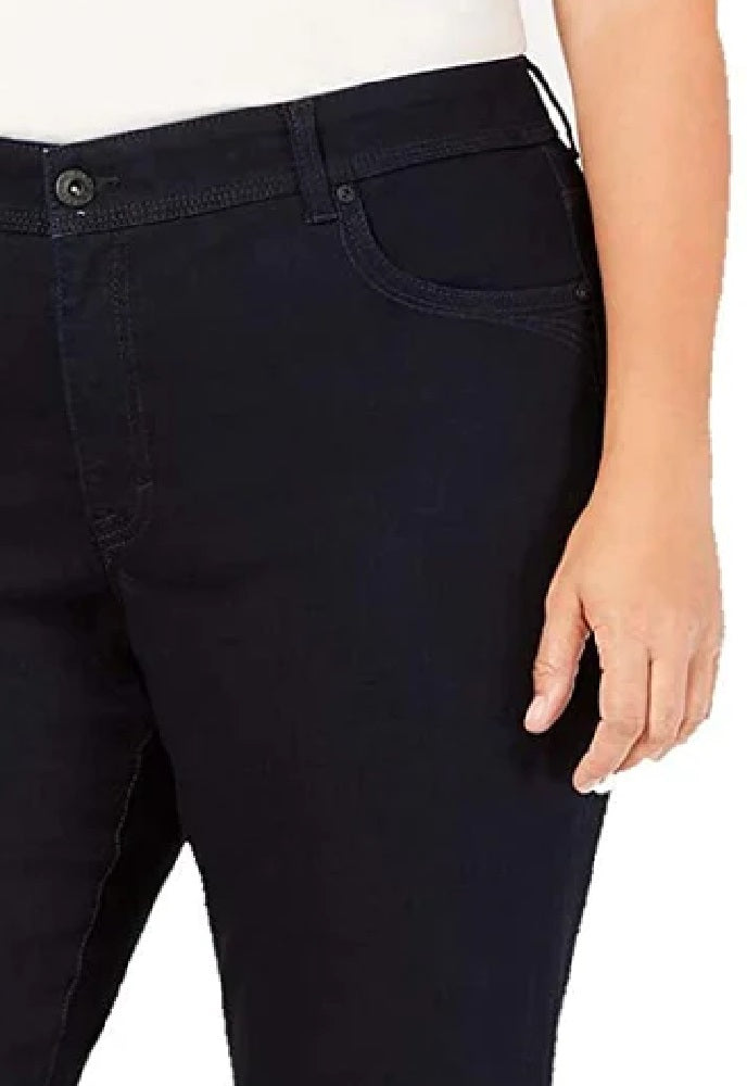 Calça jeans feminina estilo &amp; co com controle de barriga e perna reta, tamanho 16W