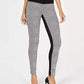 Legging feminina INC International Concepts Petite Houndstooth Front Ponte Back, preta, tamanho 0P