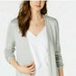Cardigan longo de malha com frente aberta Maison Jules feminino, cinza, tamanho extragrande