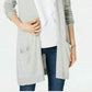 Cardigan longo de malha com frente aberta Maison Jules feminino, cinza, tamanho extragrande