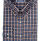Camisa social masculina Club Room Classic/Regular Fit Stretch Blackwatch Tartan Azul Tamanho 36-37