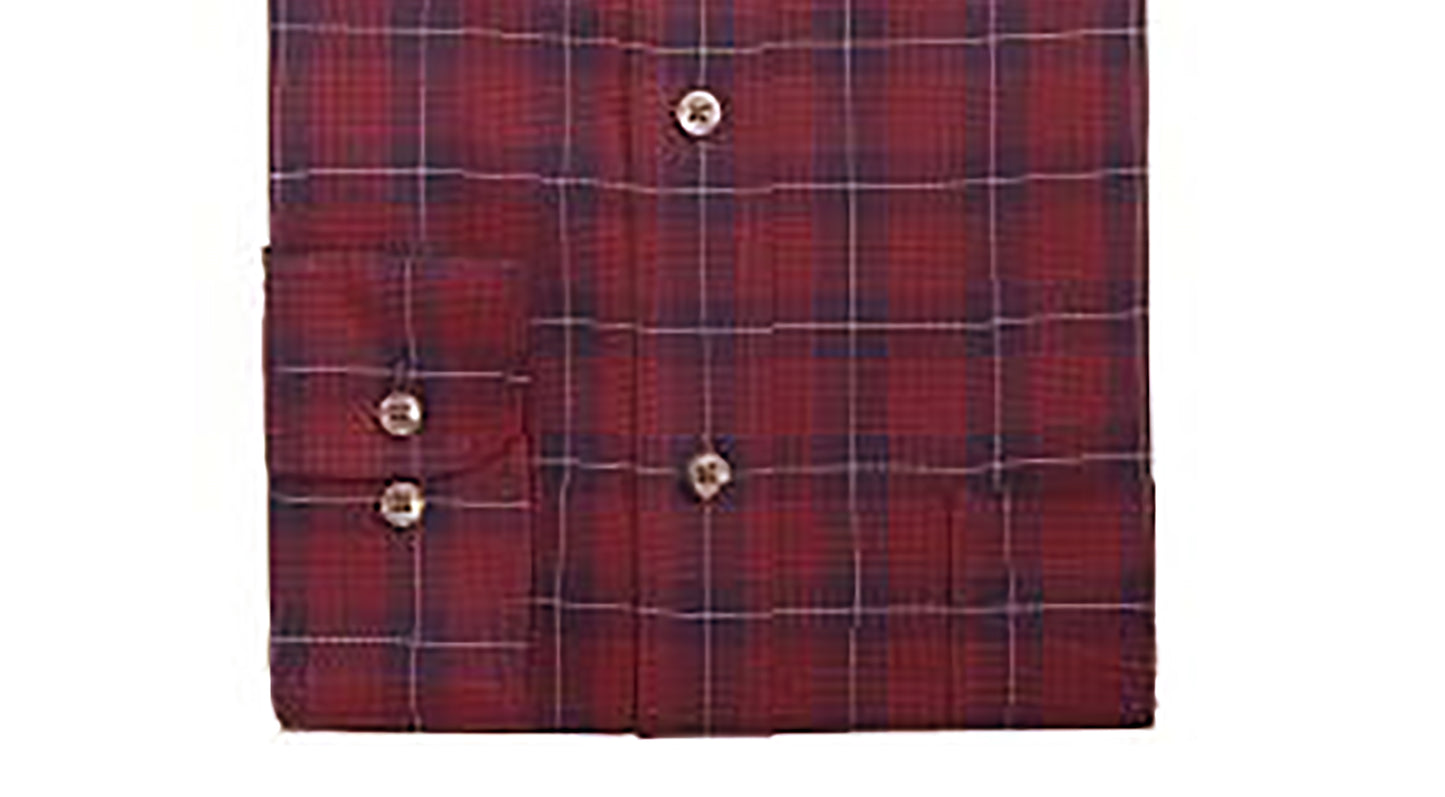 Camisas sociais masculinas Club Room Classic/Regular Fit Stretch Variadas Xadrez Vermelhas Tamanho 16X34-35