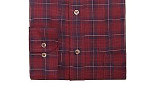 Club Room Men's Classic/Regular Fit Stretch Assorted Plaid Dress Shirts Red Size 16X34-35