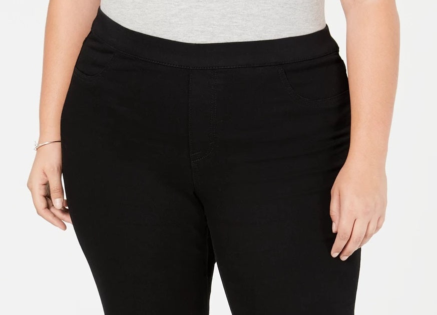 Calças jegging plus size femininas Style &amp; Co, pretas, tamanho 18W