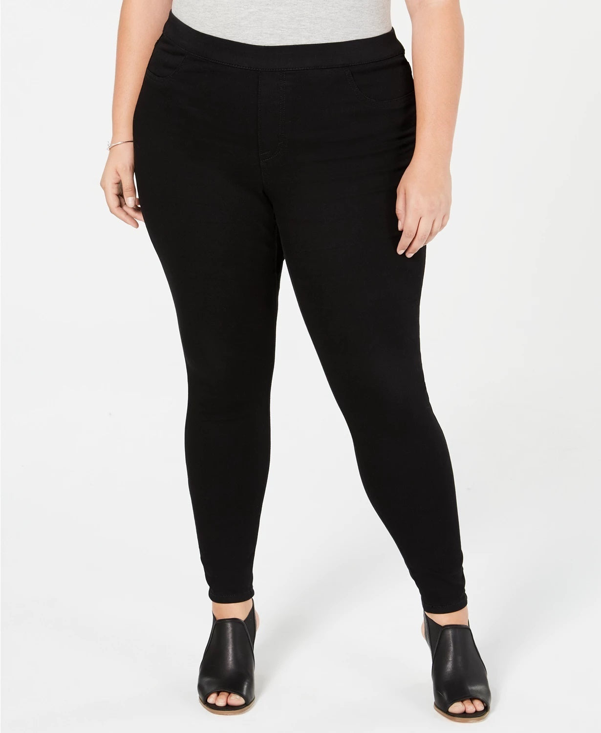 Calças jegging plus size femininas Style &amp; Co, pretas, tamanho 24
