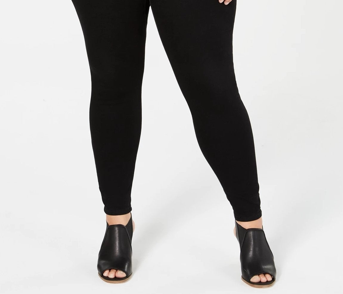 Calças jegging plus size femininas Style &amp; Co, pretas, tamanho 24