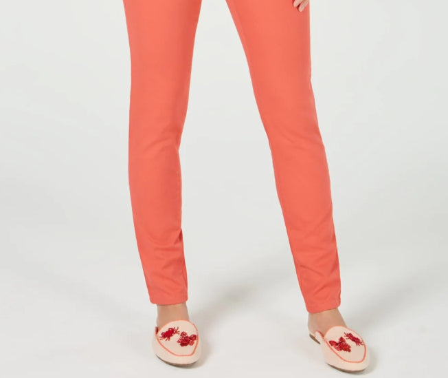 Calça jeans feminina Lexington reta, rosa, tamanho 14, Charter Club