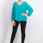 Blusa feminina com colar assimétrico JM Collection, azul, tamanho pequeno