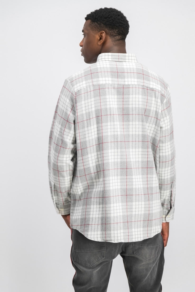 Camisa de flanela masculina Club Room cinza tamanho pequeno