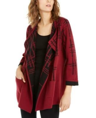 Jaqueta suéter feminina Alfani Double-Knit Malbec Speckled tamanho X-Large