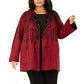 Jaqueta suéter feminina Alfani Double-Knit Malbec Speckled tamanho X-Large