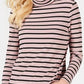 Charter Club Feminino Listrado Canelado Gola Alta Rosa Tamanho P