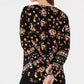 Camisa feminina estampada com decote aberto, preta, tamanho grande, estilo &amp; co