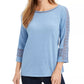 Top de crochê feminino Charter Club com detalhes, tamanho médio, azul, extra grande
