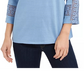 Top de crochê feminino Charter Club com detalhes, tamanho médio, azul, extra grande