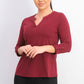 Charter Club Petite Supima Cotton Top com decote aberto para mulheres, vinho, tamanho médio