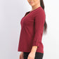 Charter Club Petite Supima Cotton Top com decote aberto para mulheres, vinho, tamanho médio