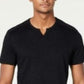 Camiseta masculina com nervuras e fenda INC International Concepts, preta, tamanho XX-G