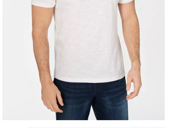 Camiseta masculina canelada com fenda INC International Concepts, branca, tamanho X-G