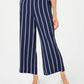 Calça feminina listrada e curta de perna larga Charter Club Intrpd azul Cmb tamanho extra grande