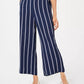 Calça feminina listrada e larga Charter Club, azul, tamanho grande