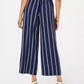 Calça feminina listrada e larga Charter Club, azul, tamanho grande