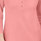 Karen Scott Top Henley de Algodão Feminino Rosa Tamanho Médio