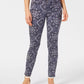 Calça jeans skinny com controle de barriga estampada feminina Charter Club, tamanho 14, azul