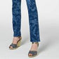 Calça jeans feminina Charter Club com estampa Paisley e perna reta, azul, tamanho 6