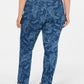 Calça jeans feminina plus size estampada, reta, azul, tamanho 14W, da Charter Club
