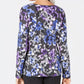 Karen Scott Blusa feminina pequena estampada com manga 3/4 roxa tamanho pequeno extragrande