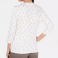 Karen Scott Petite Giraffe-Print Henley Feminino Branco Tamanho Médio