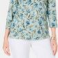 Karen Scott Audra Oasis Blusa Estampada Feminina Verde Tamanho Pequeno Pequeno