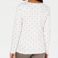 Karen Scott Top feminino pequeno com estampa de camelo, tamanho pequeno, branco