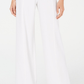 Calça feminina Petite com cinto lateral e perna larga, lavada, branca, tamanho 4 Petite da INC International Concepts